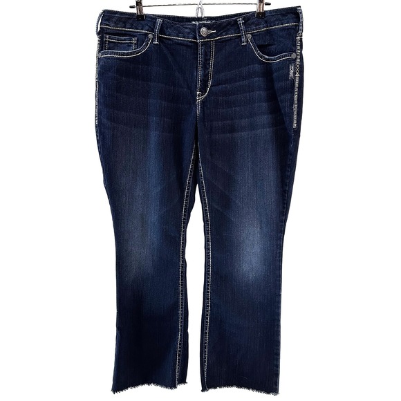 Silver Jeans Denim - SILVER JEANS Women's Aiko Bootcut High-rise Y2K Jeans • 20 • dark wash blue